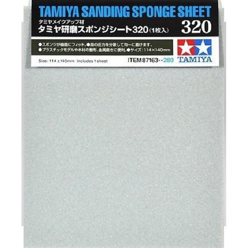 Tamiya 87163 Sanding Sponge Sheet - 320 Grit (1 Sheet) (7540591100141)