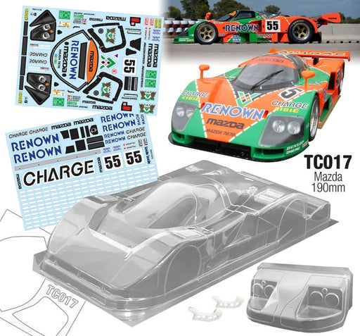 Team C TC017-R 1/10 Mazda 787B W/3D Wing Mount 190mm Renown Decal Sheet (9255888421101)