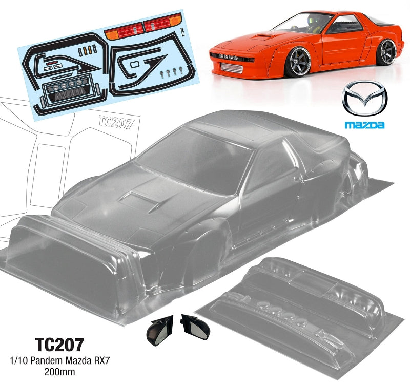 Team C TC207 TC207 1/10 Pandem Mazda RX7, FC, Series 4, 200mm (9255889076461)