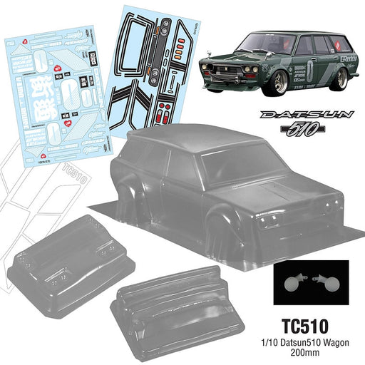 Team C TC510-G 1/10 Datsun510 Wagon, 200mm, WB 258mm W/Light Buckets and Mirrors GReady Decal (9255889240301)