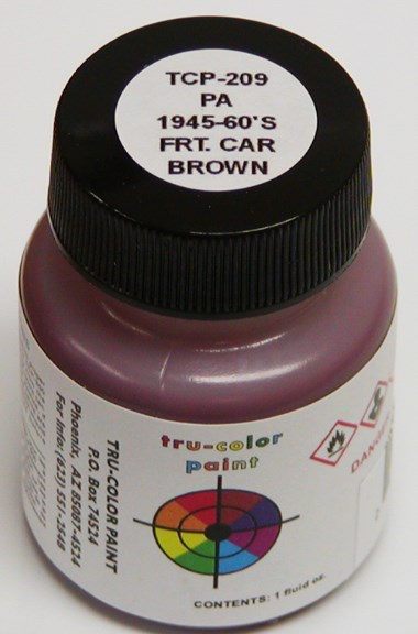 Tru-Color Paint 209 PRR '44-'60s Frt Car Brown 1oz