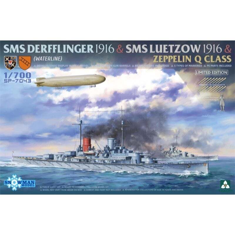 Takom SP7043 1/700 SMS Derfflinger 1916 & SMS Luetzow 1916 & Zeppelin Q Class (Snowman) (Limited Edition) - Hobby City NZ (8967475626221)