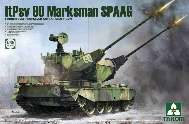 Takom 2043 1/35 Finnish Self Propelled Anti Aircraft Gun ItPsv 90 Marksman SPAAG - Hobby City NZ (8967472840941)