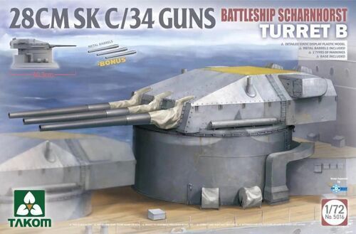 Takom 5016 1/72 Battleship Scharnhorst Turret B 28CMSK C/34 Guns - Hobby City NZ (8967474708717)