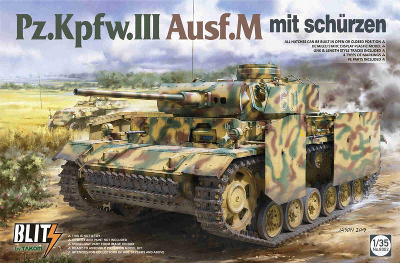 Takom 8002 1/35 Pz.Kpfw.III Ausf.M mit scharzen - Hobby City NZ (8967475265773)