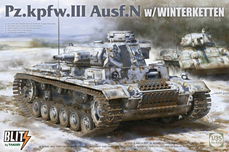 Takom 8011 1/35 Pz.Kpfw.III Ausf.N w/ Winterketten - Hobby City NZ (8967475331309)