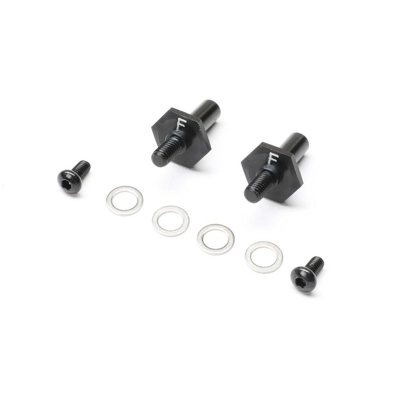 TLR Front Axle Set Aluminium Black 12mm 1/10 - TLR-1054