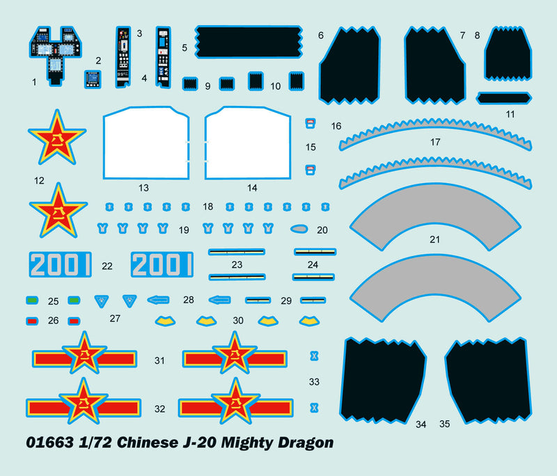 Trumpeter 01663 1/72 Chinese J-20 Fighter