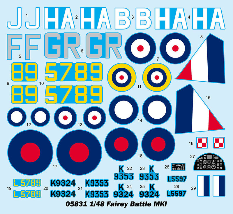 Trumpeter 05831 1/48 Fairey Battle Mk.1 Aus Decals