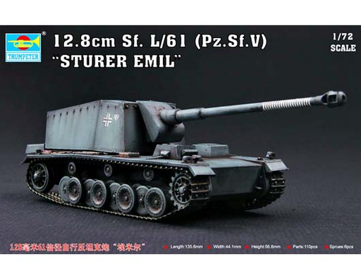 Trumpeter 07210 1/72 128mm Sf.L/61Pz.Sf.V Sturer Emil - Hobby City NZ (8967482343661)