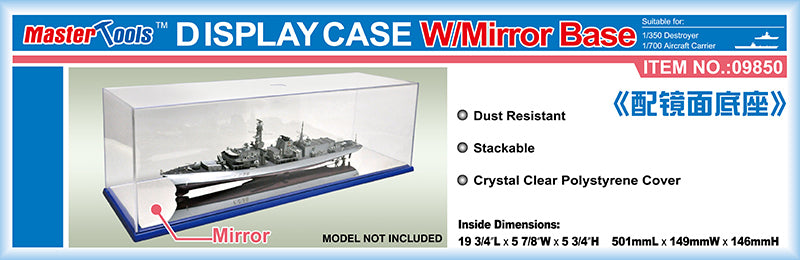 Trumpeter 09850 501x149x146mm WxL Display Case w/Mirror Base