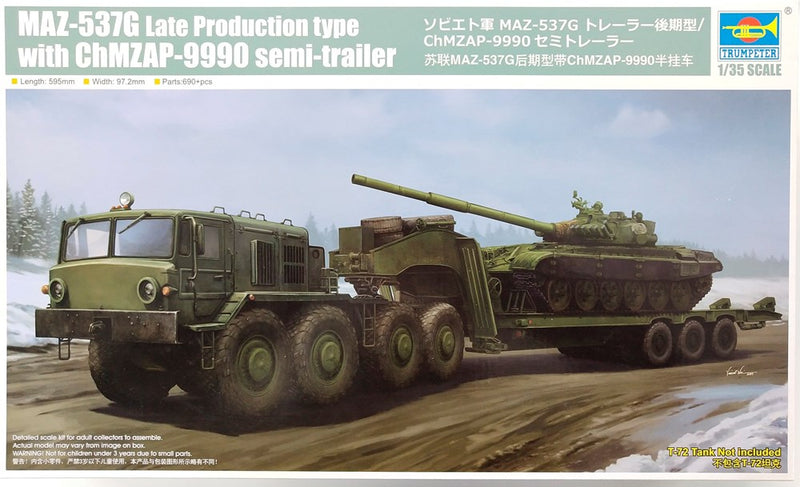 Trumpeter 01065 1/35 MAZ-537G Late Production type with ChMZAP-9990 semi-trailer