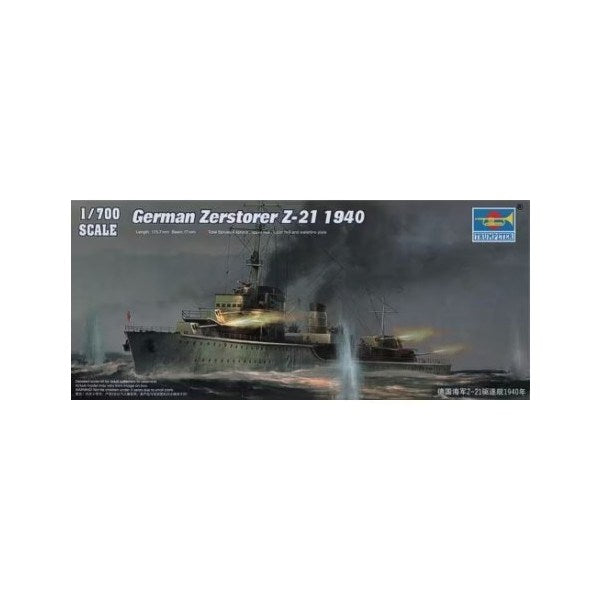 Trumpeter 05792 1/700 German Zerstorser Z-21 1940 (8967465042157)