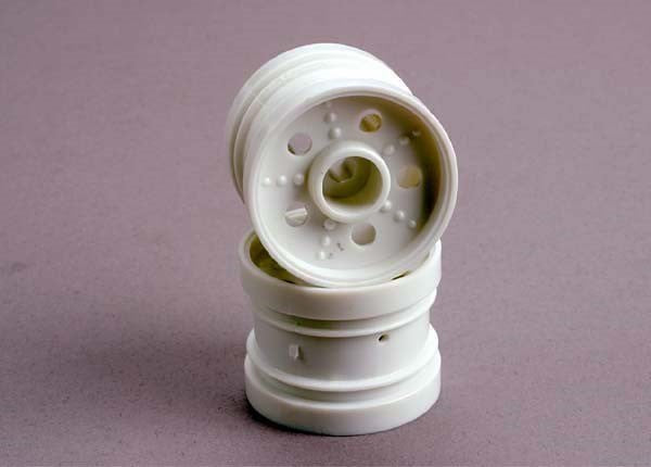 Traxxas 1221 - Wheels White (Rear) (2) (Tom Cat)