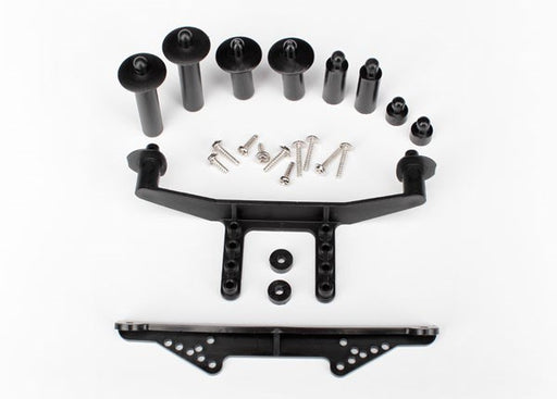 Traxxas 1914R - Body mount front & rear (black)/ body posts 52mm (2) 38mm (2) 25mm (2) 6.5mm (2)/ body post extensions (2)/ hardware (769148190769)