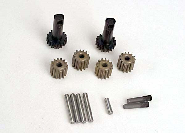 Traxxas 2382 - Planet gears (4)/ planet shafts (4)/ sun gears (2)/sun gear alignment shaft (1) all hardened steel - Hobby City NZ