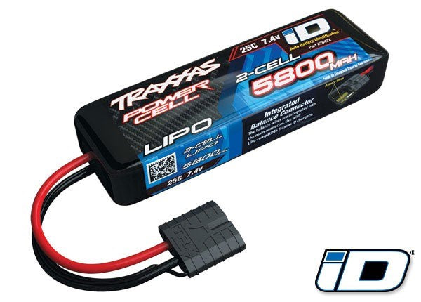 Traxxas 2843X - 5800mAh 7.4v 2-Cell 25C LiPo Battery (7597357301997)