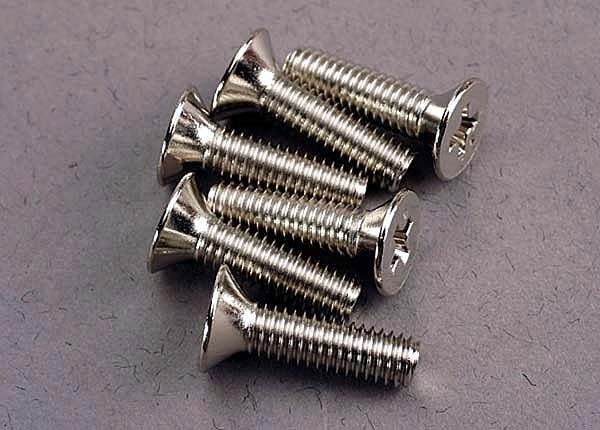 Traxxas 3167 - Screws 4x15mm countersunk machine (6) - Hobby City NZ