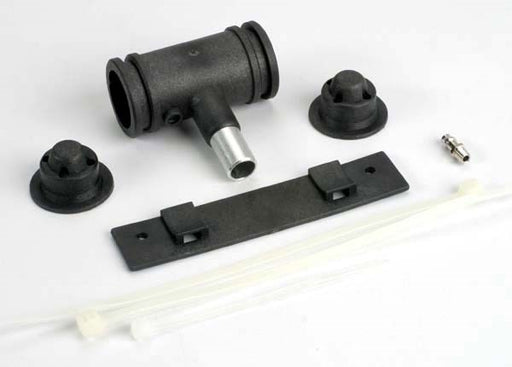 Traxxas 3552 - Exhaust pipe rubber/ metal support tubes (2)/ metal fitting tube(1) (769057783857)