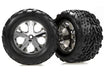 Traxxas 3668 - Tires & wheels assembled glued (2.8") (All-Star chrome wheels Talon tires foam inserts) (2WD electric rear) (2) (7540661551341)