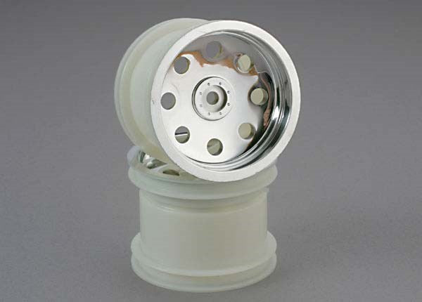 Traxxas 3672 - Slotted Chrome 2.2" Wheels Rear - Hobby City NZ