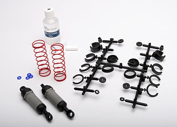 Traxxas 3760A - Ultra Shocks (gray) (long) (complete w/ spring pre-load spacers & springs) (2) (7540678394093)