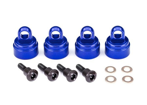 Traxxas 3767A - Shock Caps Aluminum (Blue-Anodized) (4) (Fits All Ultra Shocks) (7540678492397)