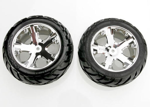 Traxxas 3773 - Tires & Wheels Assembled Glued (All Star Chrome Wheel (7540663189741)