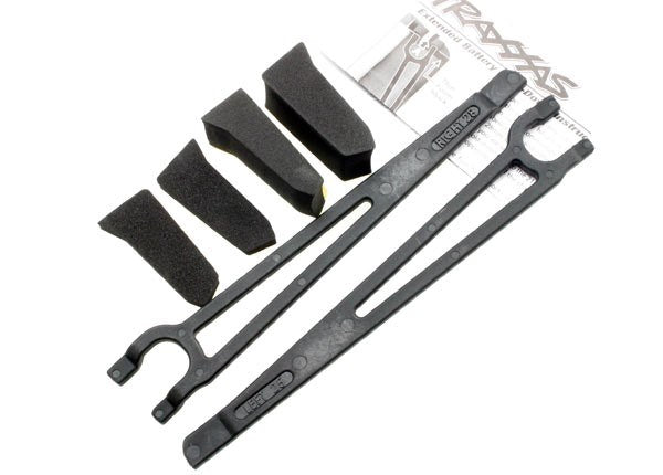 Traxxas 3927X - Hold downs battery left & right (2)/ foam spacers (4) (allows for installation of taller multi-cell batteries) - Hobby City NZ