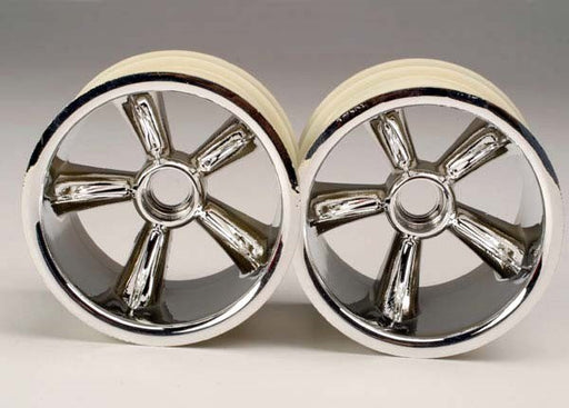 Traxxas 4174 - TRX Pro-Star Chrome Wheels (2) (Front) (For 2.2" Tires) (769068204081)