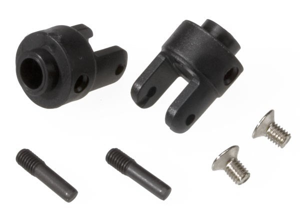 Traxxas 4628R - Differential output yokes black (2)/ 3x5mm countersunk screws (2)/ screw pin (2) (7540679475437)