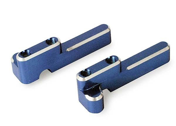 Traxxas 4918X - Servo mounts steering/ shift (machined aluminum) (blue) (f&r)/ machine screws (8) - Hobby City NZ