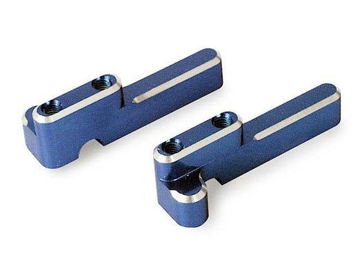 Traxxas 4918X - Servo mounts steering/ shift (machined aluminum) (blue) (f&r)/ machine screws (8) (769159921713)