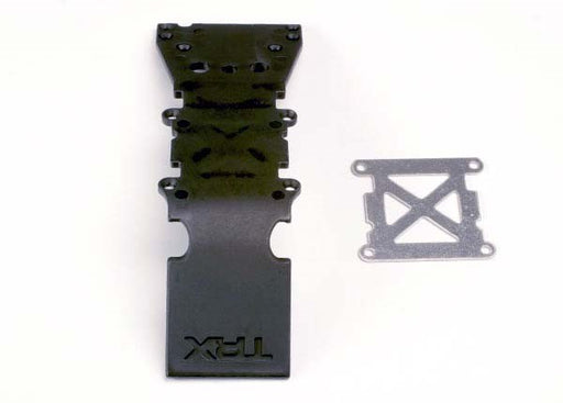 Traxxas 4937 - Skidplate Front Plastic (Black)/ Stainless Steel Plate (7540665123053)