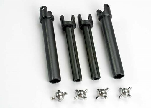 Traxxas 4951X - Half shafts long (heavy duty) (external-splined (2) & internal-splined (2))/ metal u-joints (4) (8338403328237)