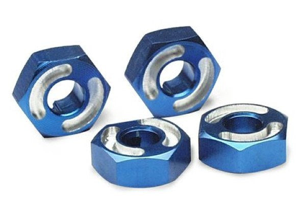 Traxxas 4954X - Wheel hubs hex 6061-T6 aluminum (blue) (4)/ axle pins (2.5x10mm) (4) (769162018865)