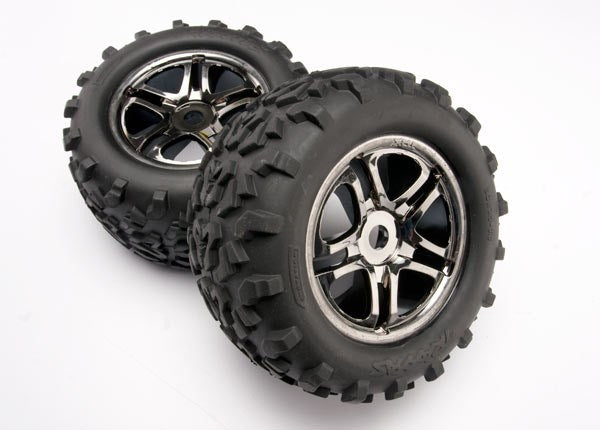 Traxxas 4983A - Tires & Wheels Assembled Glued (Ss (Split Spoke) Blac - Hobby City NZ