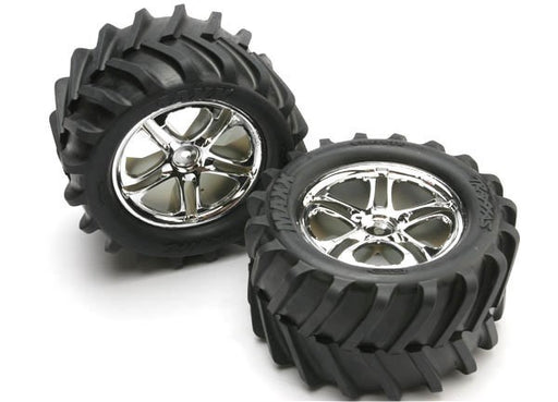 Traxxas 5173 - Tires & Wheels Assembled Glued (Ss (Split Spoke) Chro - Hobby City NZ