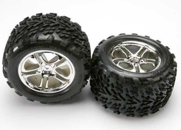 Traxxas 5174 - Tires & Wheels Assembled Glued (Ss (Split Spoke) Chro - Hobby City NZ