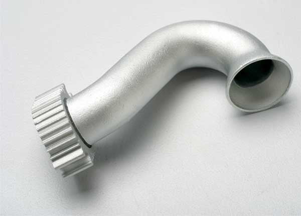 Traxxas 5340 - Header exhaust (tubular aluminum silver-anodized) (TRX2.5 2.5R 3.3)