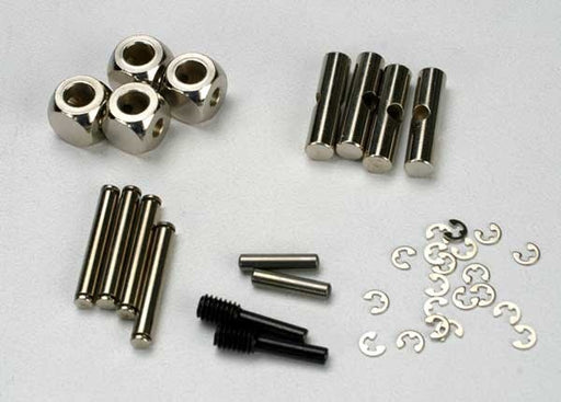 Traxxas 5452 - U-Joints Driveshaft (Carrier (4)/ 4.5mm Cross Pin (4)/ 3mm cross pin (4)/ e-clips (20)) (metal parts for 2 driveshafts) (769093140529)