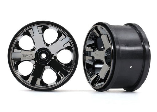 Traxxas 5576A - Wheels All-Star 2.8" (Black Chrome) (Nitro Rear/ Electric front) (2) (7540680753389)