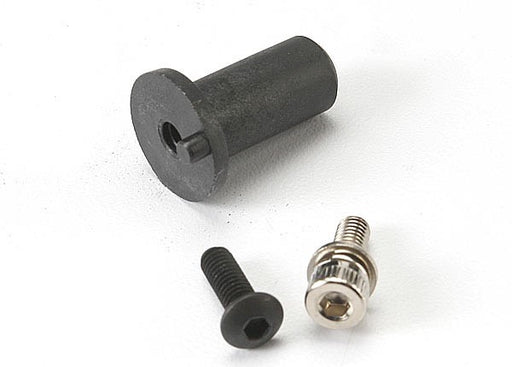 Traxxas 5661 - Motor mount hinge post/ 4x12mm BCS (1)/ 4x10mm CS with split and flat washer (1) (769103396913)