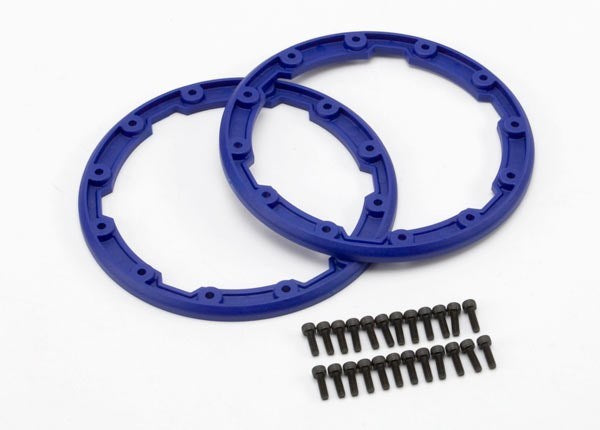 Traxxas 5666 - Sidewall protector beadlock-style (blue) (2)/ 2.5x8mm CS (24) - Hobby City NZ