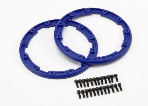 Traxxas 5666 - Sidewall protector beadlock-style (blue) (2)/ 2.5x8mm CS (24) (769103527985)