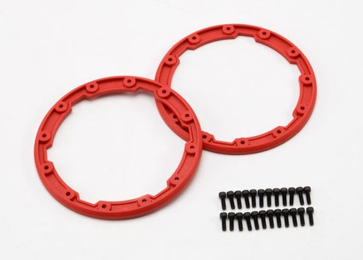 Traxxas 5667 - Sidewall protector beadlock style (red) (2)/ 2.5x8mm CS (24) (for use with Geode wheels) (769103593521)