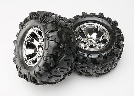 Traxxas 5673 - Tires & Wheels Assembled Glued (Geode Chrome Wheels (769103822897)