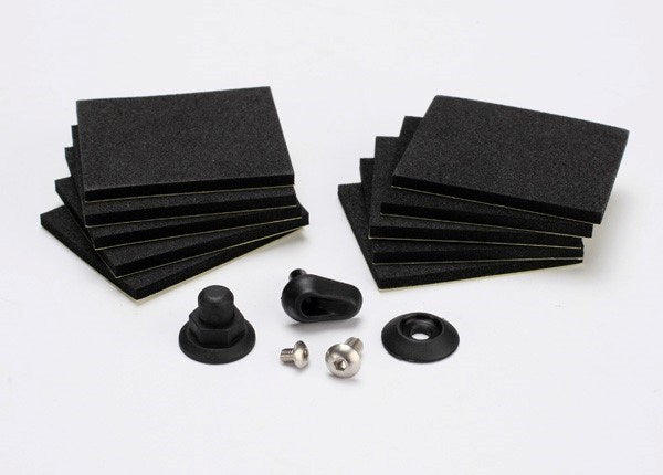 Traxxas 5723 - Hatch post/hull water outlet/foam pads (10)/ washer (1)/ 4x8mm BCS stainless steel/ 3x4mm BCS stainless steel (769104543793)