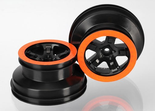 Traxxas 5868X - Wheels Sct Black Orange Beadlock Style Dual Profile (2.2" outer 3.0" inner) (4WD f/r 2WD rear) (2) (8338403426541)
