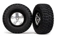 Traxxas 5878 - Tires & wheels assembled glued SCT satin black beadlock wheels (2)(4WD f/r 2WD rear) (7540669120749)